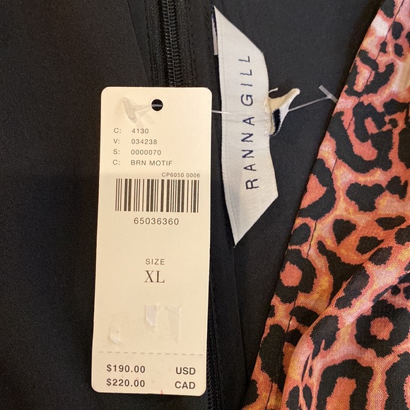 Anthropologie Cut Out Midi Dress in Brown Motif Brown animal print size XL NWT - Picture 16 of 17